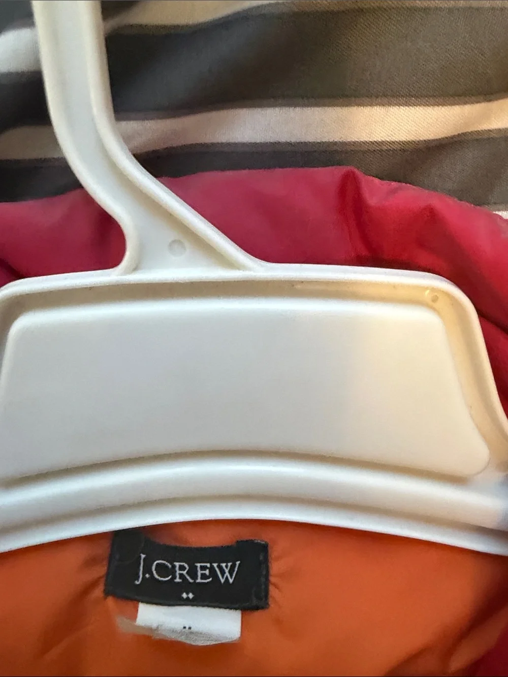 J. Crew Red and Orange Quilted Vest